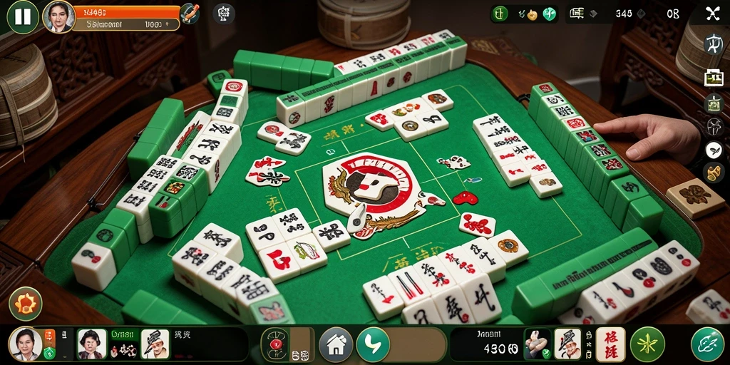 Screenshot gameplay 3446 menampilkan berbagai ubin Mahjong yang indah.