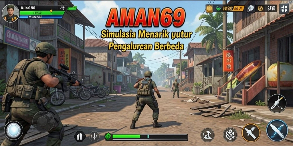 Tampilan gameplay dari AMAN69 yang realistis dan interaktif.