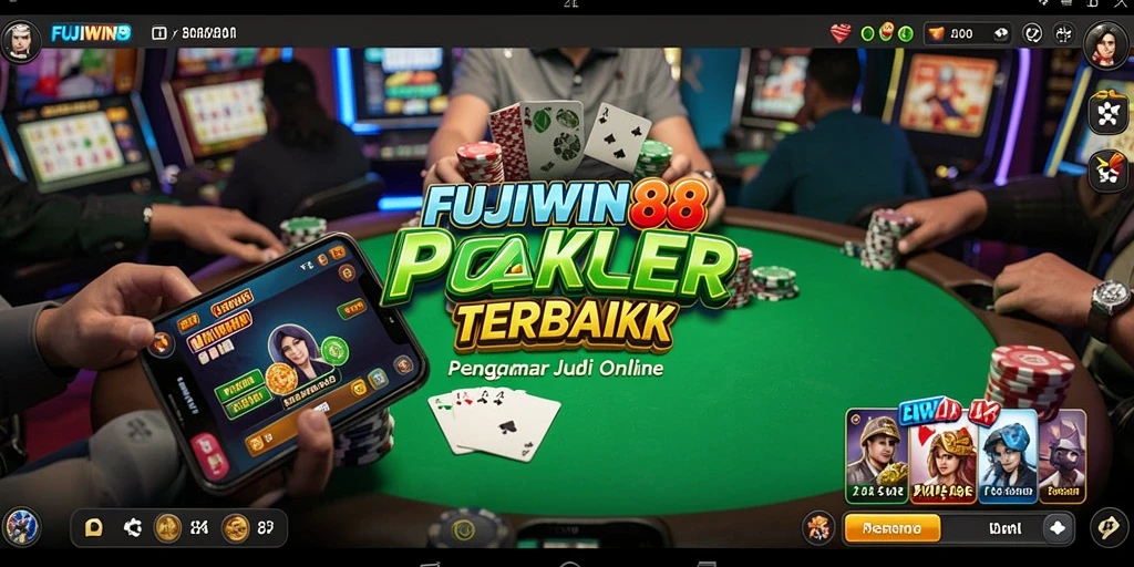 Tampilan gameplay seru di FUJIWIN88 saat bermain Poker online.