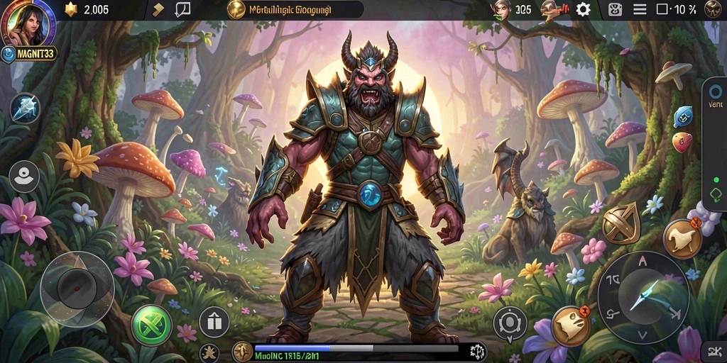 Tangkapan layar utama gameplay RPG MAGNET33 yang mendebarkan.
