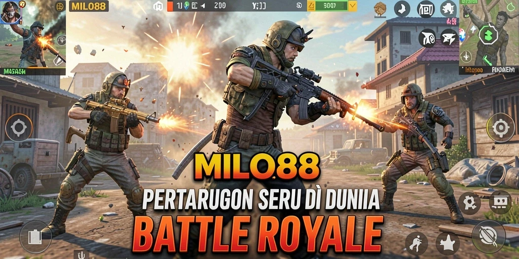 Tampilan gameplay seru dari MILO88 dalam pertempuran Battle Royale.