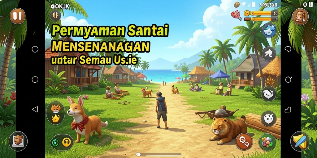Screenshot gameplay OKJK menunjukkan kesenangan dalam bermain secara santai.