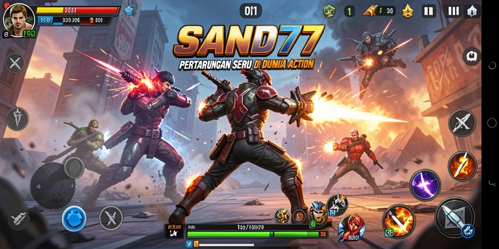 Screenshot dari gameplay SAND77 yang mendebarkan dan penuh aksi.