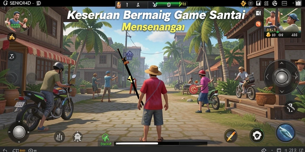 Tampilan gameplay <strong>SENIOR4D</strong> yang penuh warna dan menarik.