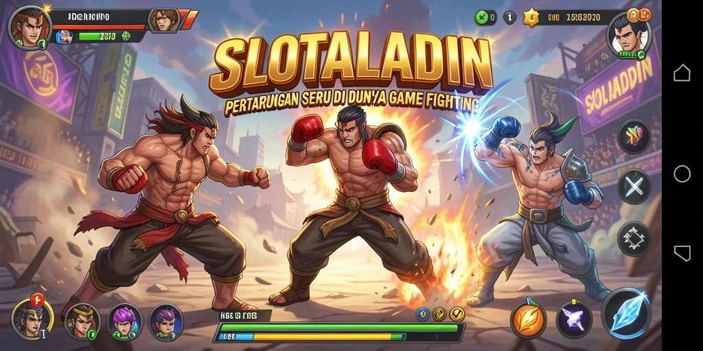 Screenshot menampilkan aksi pertarungan dari game Fighting.