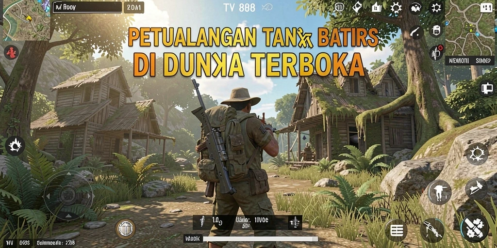 Screenshot gameplay TV888 yang menampilkan kebebasan eksplorasi dunia terbuka.