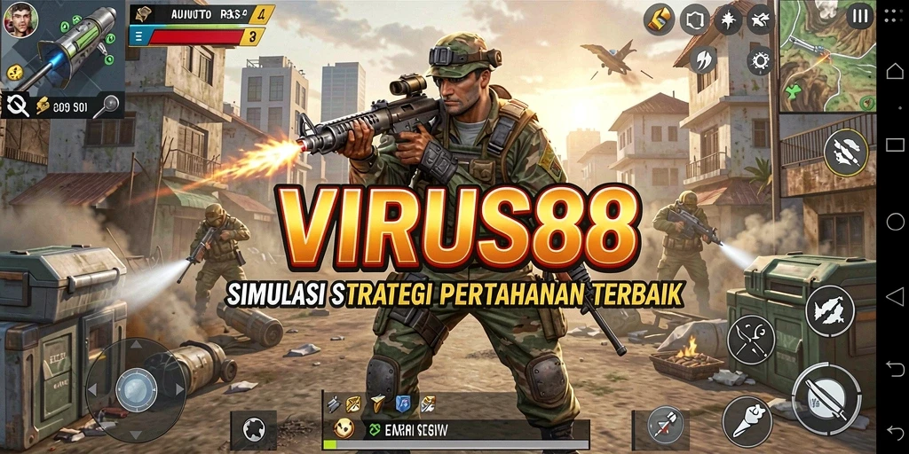 Tampilan gameplay menarik dari <strong>VIRUS88</strong> yang menuntut strategi dan kecerdasan.